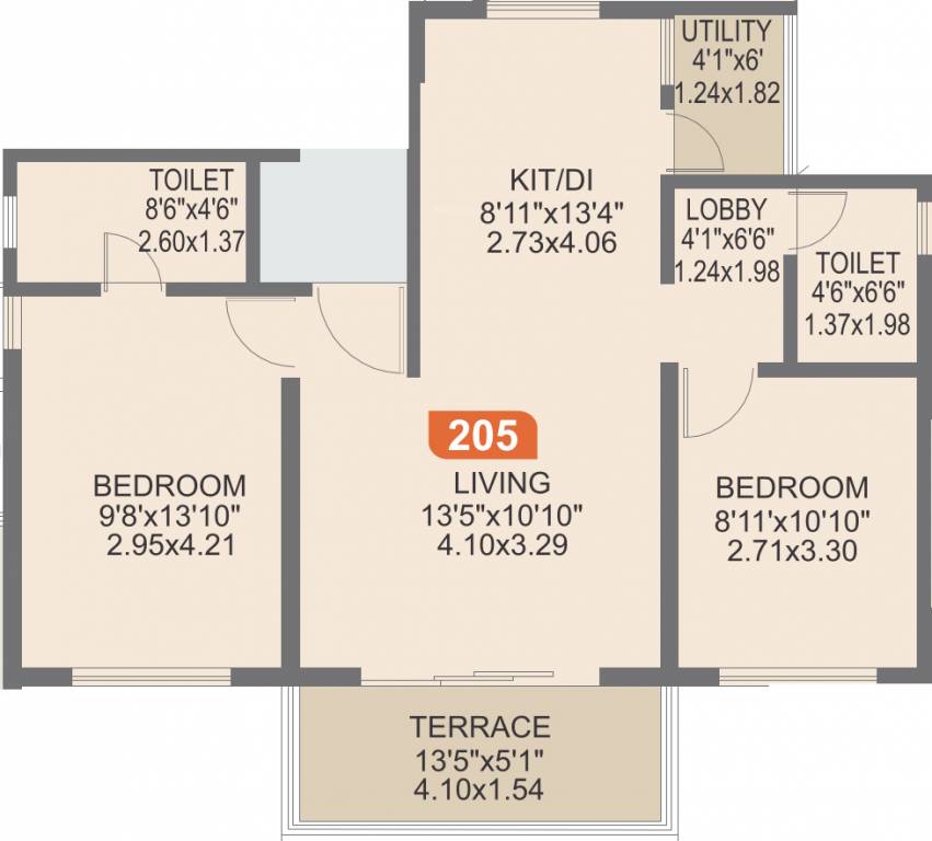Rohan Ishan (2BHK+2T (956 sq ft) 956 sq ft)