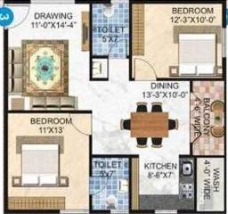 Samruddhi Uplands (2BHK+2T (1,039 sq ft) 1039 sq ft)