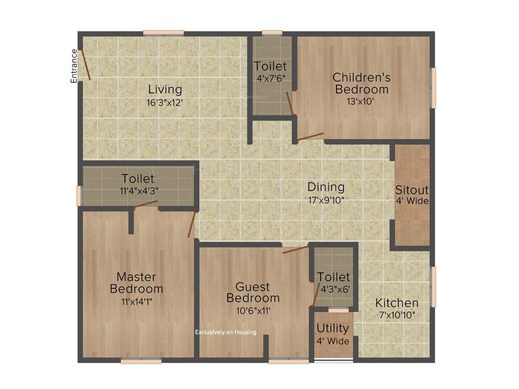 Saishakti Raj Highlands (3BHK+3T (1,450 sq ft) 1450 sq ft)