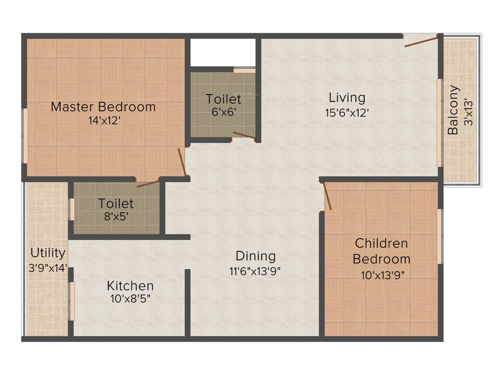 Dhruthi Tranquil Towers (2BHK+2T (1,260 sq ft) 1260 sq ft)