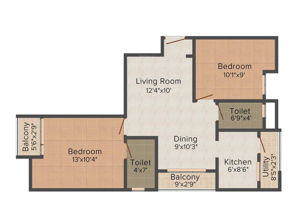Madras MHC Park Avenue (2BHK+2T (896 sq ft) 896 sq ft)