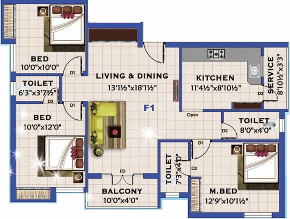 Niroopa Vijay Park (3BHK+3T (1,242 sq ft) 1242 sq ft) Niroopa Vijay Park (3BHK+3T (1,242 sq ft) 1242 sq ft)