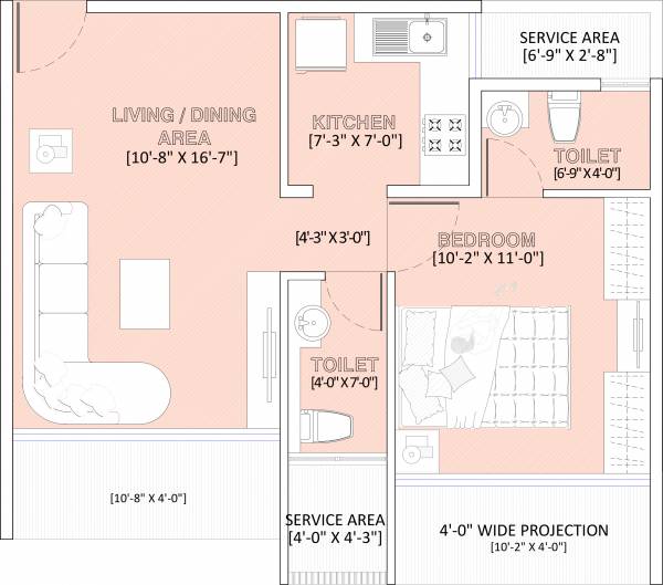 Ruparel Elara (1BHK+2T (675 sq ft) 675 sq ft)