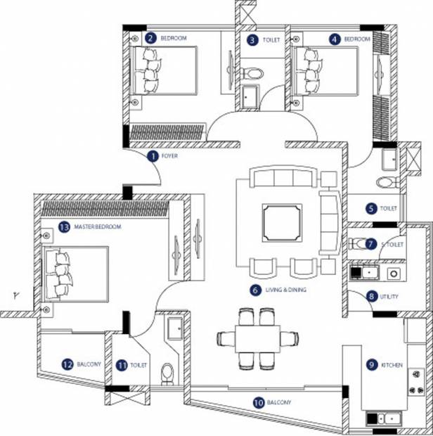 SKAV Mekhri Ritz (3BHK+3T (2,148 sq ft) 2148 sq ft)