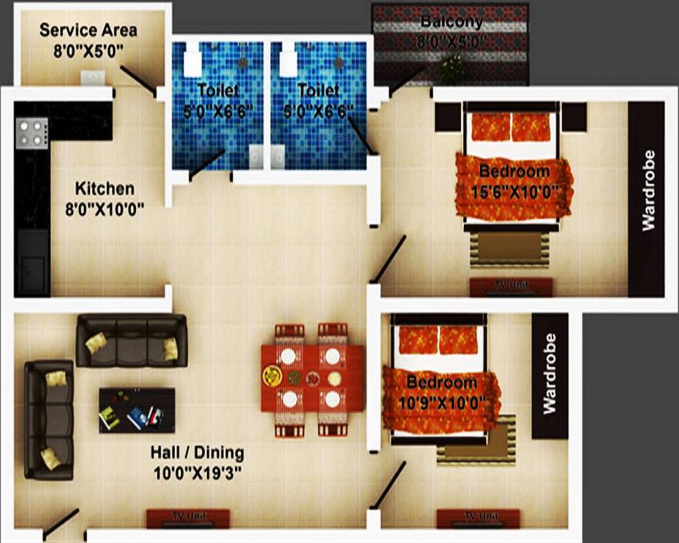 Cheran Shelters Dhivyam (2BHK+2T (1,078 sq ft) 1078 sq ft)