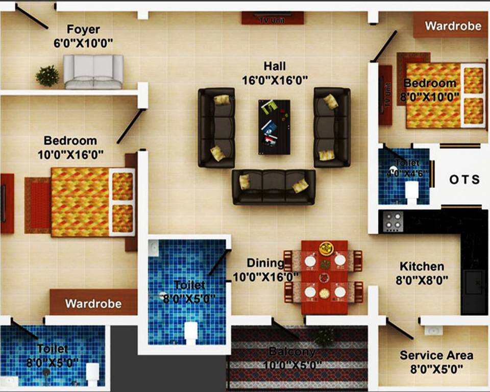 Cheran Shelters Dhivyam (2BHK+3T (1,260 sq ft) 1260 sq ft)
