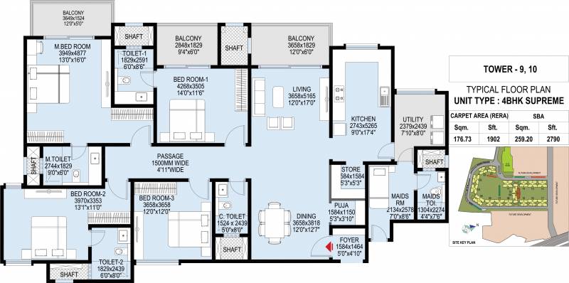 L And T Raintree Boulevard (4BHK+4T (2,790 sq ft) + Servant Room 2790 sq ft)