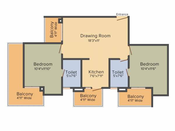 Rishabh Iris Tower (2BHK+2T (1,130 sq ft) 1130 sq ft) Rishabh Iris Tower (2BHK+2T (1,130 sq ft) 1130 sq ft)