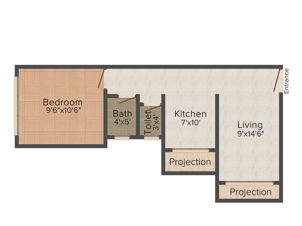 Pinnacle Om Niwas (1BHK+1T (612 sq ft) 612 sq ft)