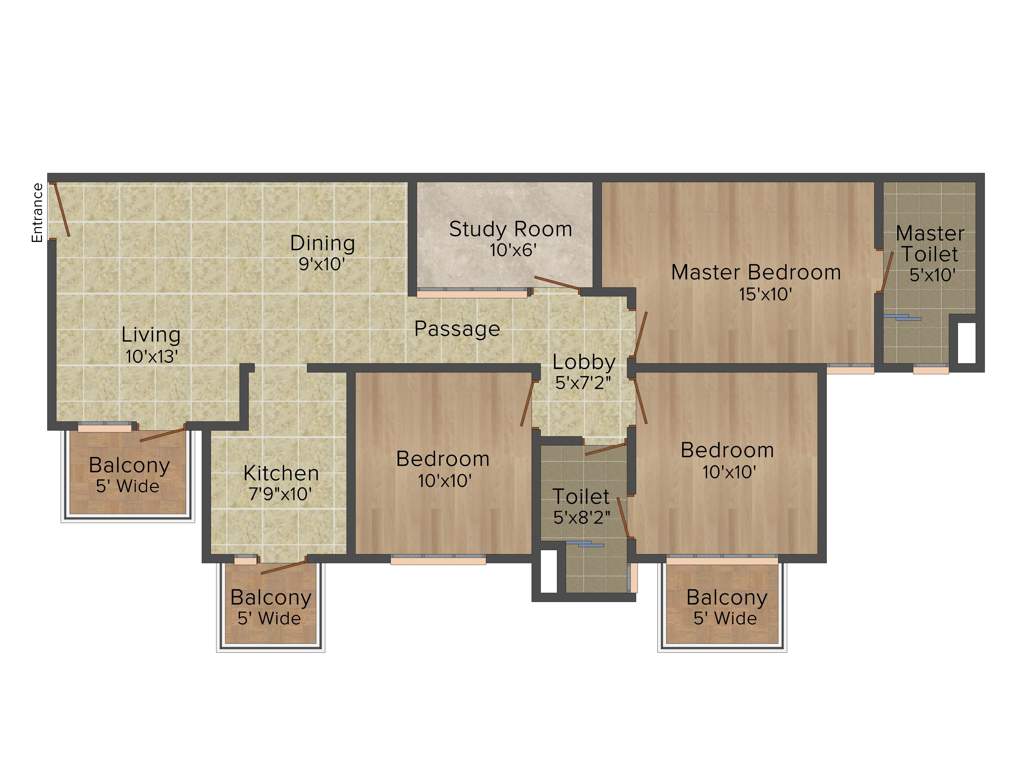Emaar Emerald Estate (3BHK+3T (1,310 sq ft) 1310 sq ft)
