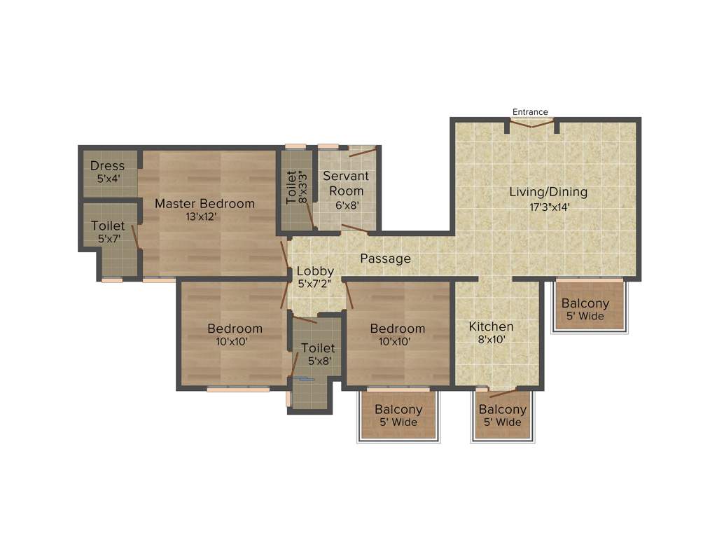 Emaar Emerald Estate (3BHK+3T (1,395 sq ft) 1395 sq ft)