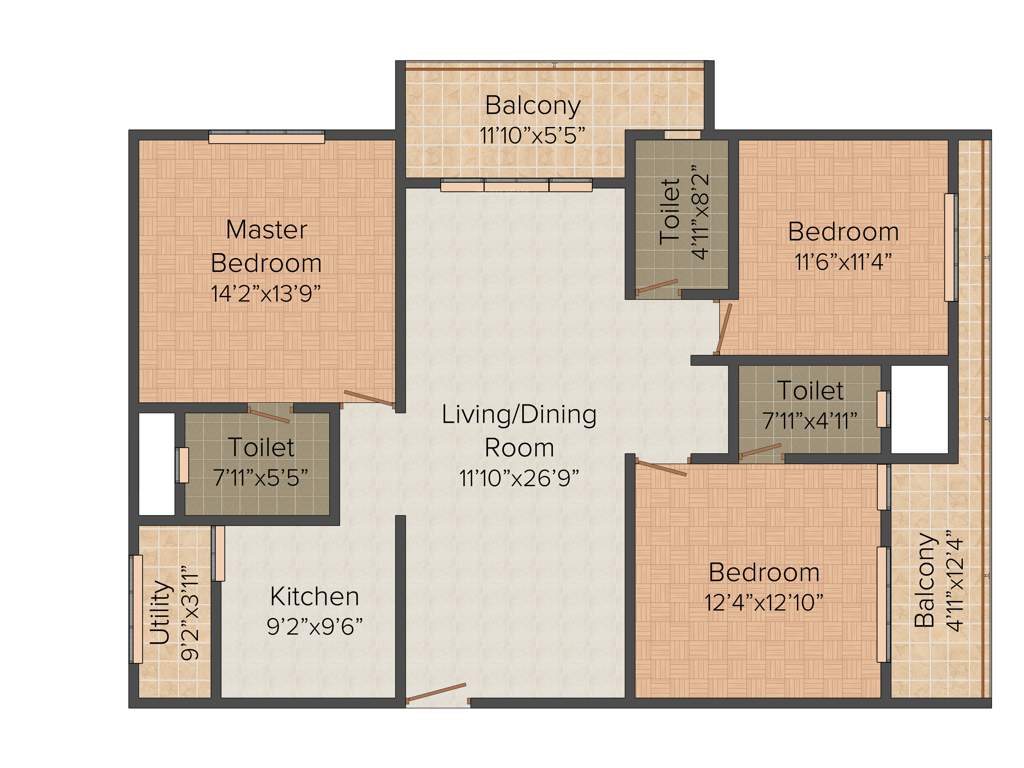 VRR Nest (3BHK+3T (1,790 sq ft) 1790 sq ft)