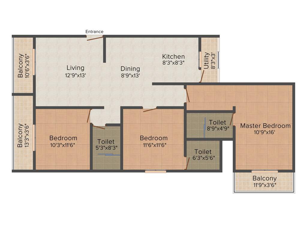 Abm Residency Apartments (3BHK+3T (1,511 sq ft) 1511 sq ft)