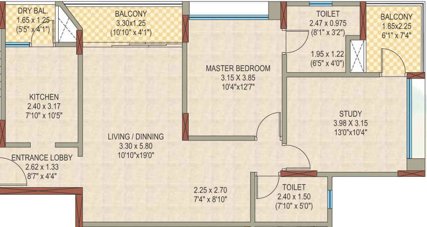 DSK Garden Enclave (2BHK+2T (1,200 sq ft) 1200 sq ft)