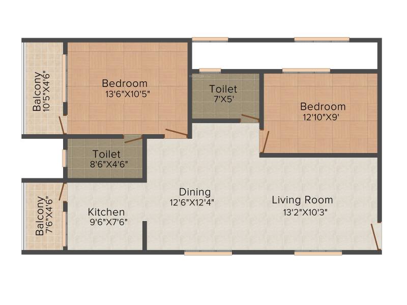 Keystone White House (2BHK+2T (1,090 sq ft) 1090 sq ft)