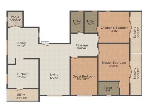 Apranje Elan (3BHK+3T (1,861 sq ft) Pooja Room 1861 sq ft) Apranje Elan (3BHK+3T (1,861 sq ft) Pooja Room 1861 sq ft)