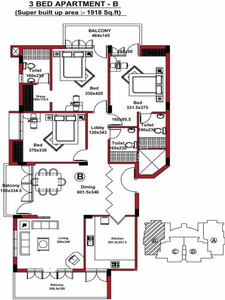 Ansal Buildwell Grand View (3BHK+3T (1,918 sq ft) 1918 sq ft)