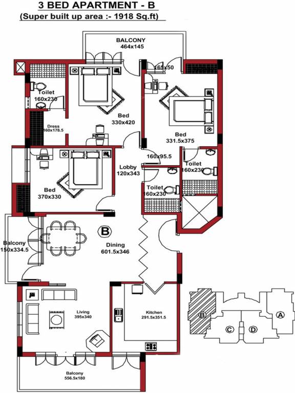 Ansal Buildwell Grand View (3BHK+3T (1,918 sq ft) 1918 sq ft)