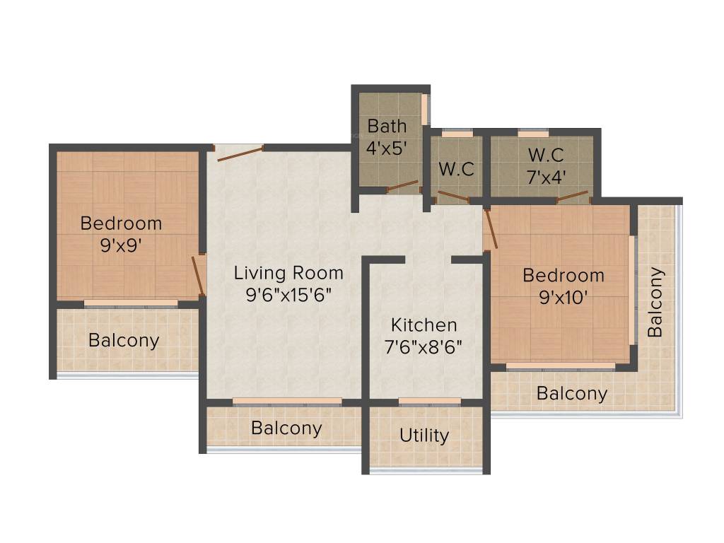Neel Mangal Neel (2BHK+2T (910 sq ft) 910 sq ft)