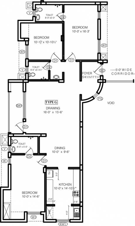 Aravind Sapphire Apartments (3BHK+3T (1,626 sq ft) 1626 sq ft)