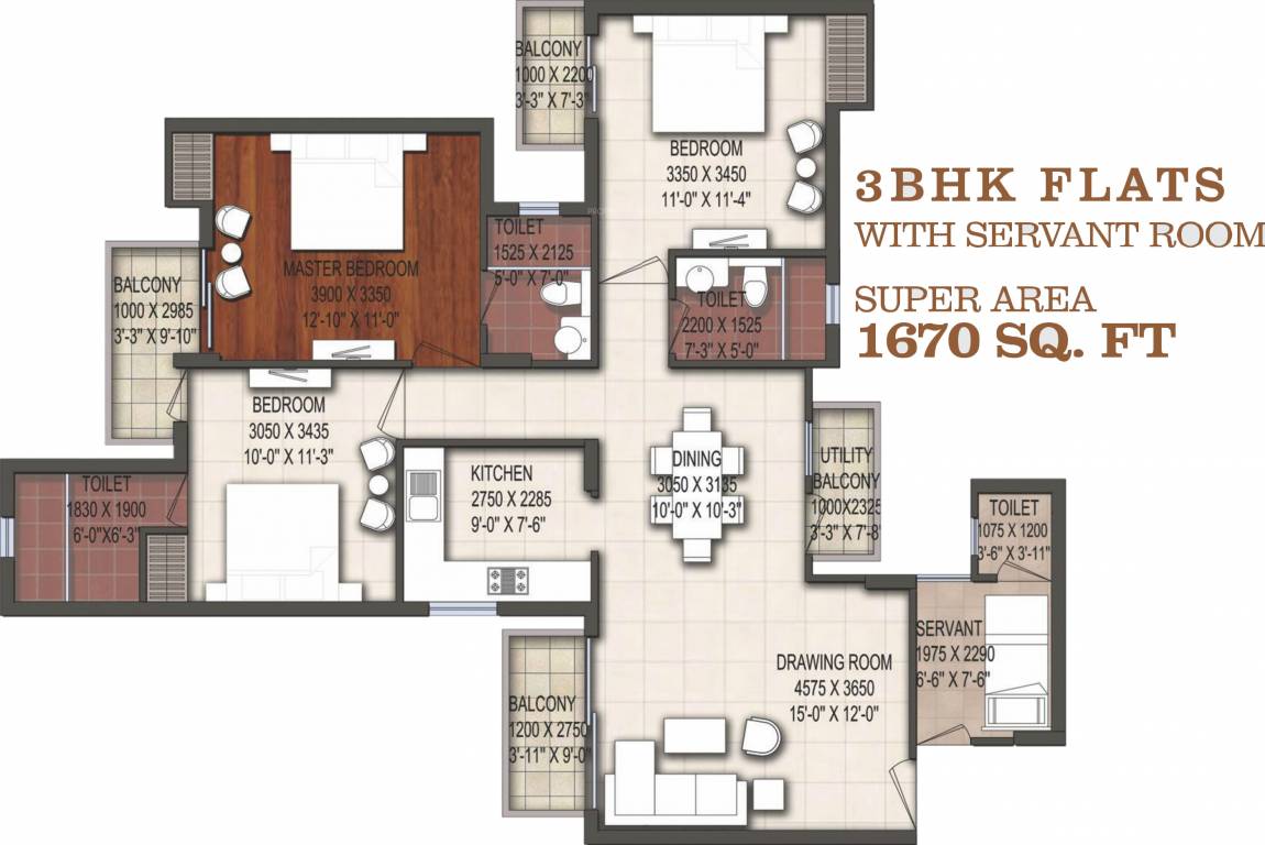 Earthcon Urban Village (3BHK+4T (1,670 sq ft) Servant Room 1670 sq ft) Earthcon Urban Village (3BHK+4T (1,670 sq ft) Servant Room 1670 sq ft)