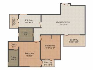 Vipul Gardens (2BHK+2T (1,240 sq ft) 1240 sq ft) Vipul Gardens (2BHK+2T (1,240 sq ft) 1240 sq ft)