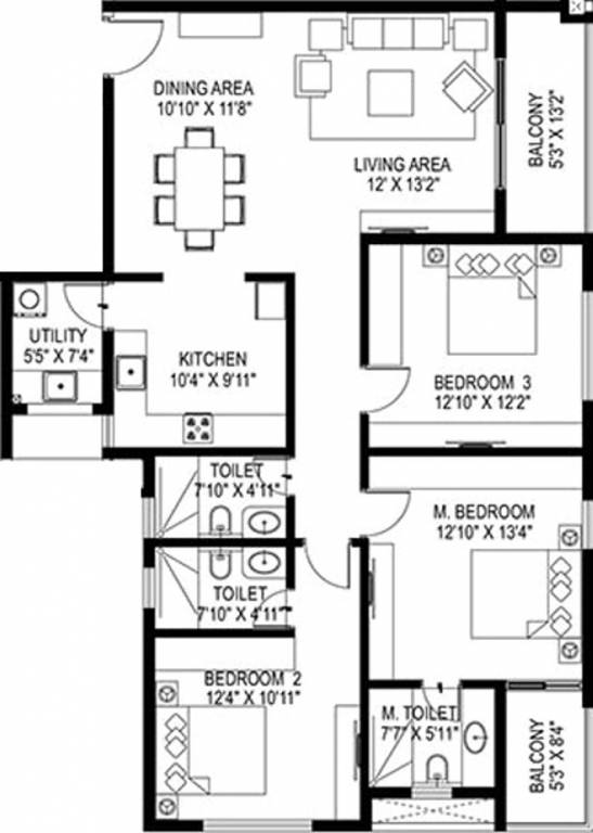 Paranjape Wind Fields (3BHK+3T (1,818 sq ft) 1818 sq ft) Paranjape Wind Fields (3BHK+3T (1,818 sq ft) 1818 sq ft)