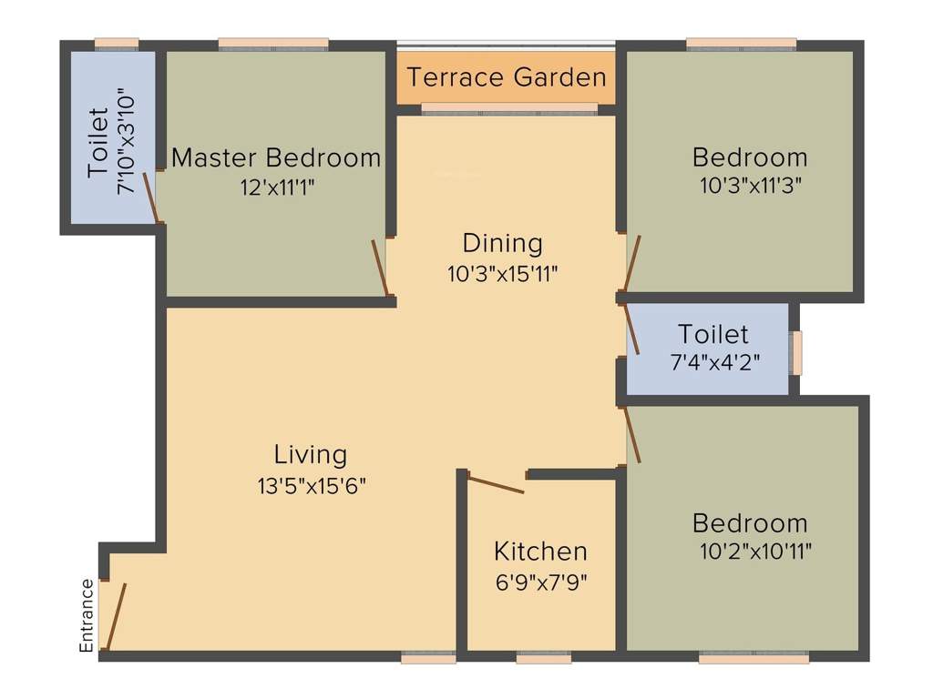 Gopinath Urban Breath (3BHK+2T (1,225 sq ft) 1225 sq ft)