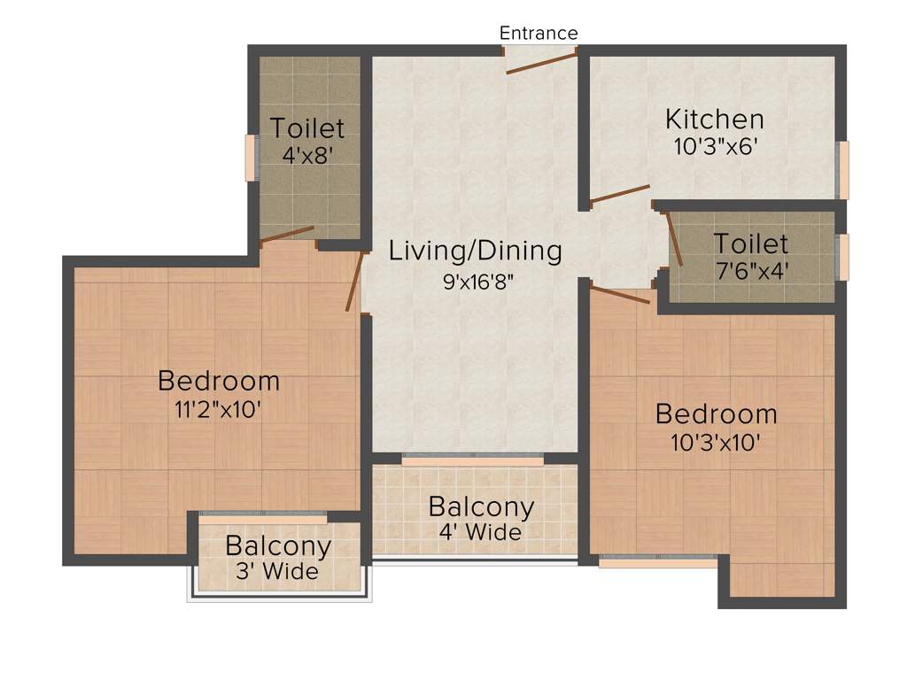 Magnolia Vardaan (2BHK+2T (875 sq ft) 875 sq ft)