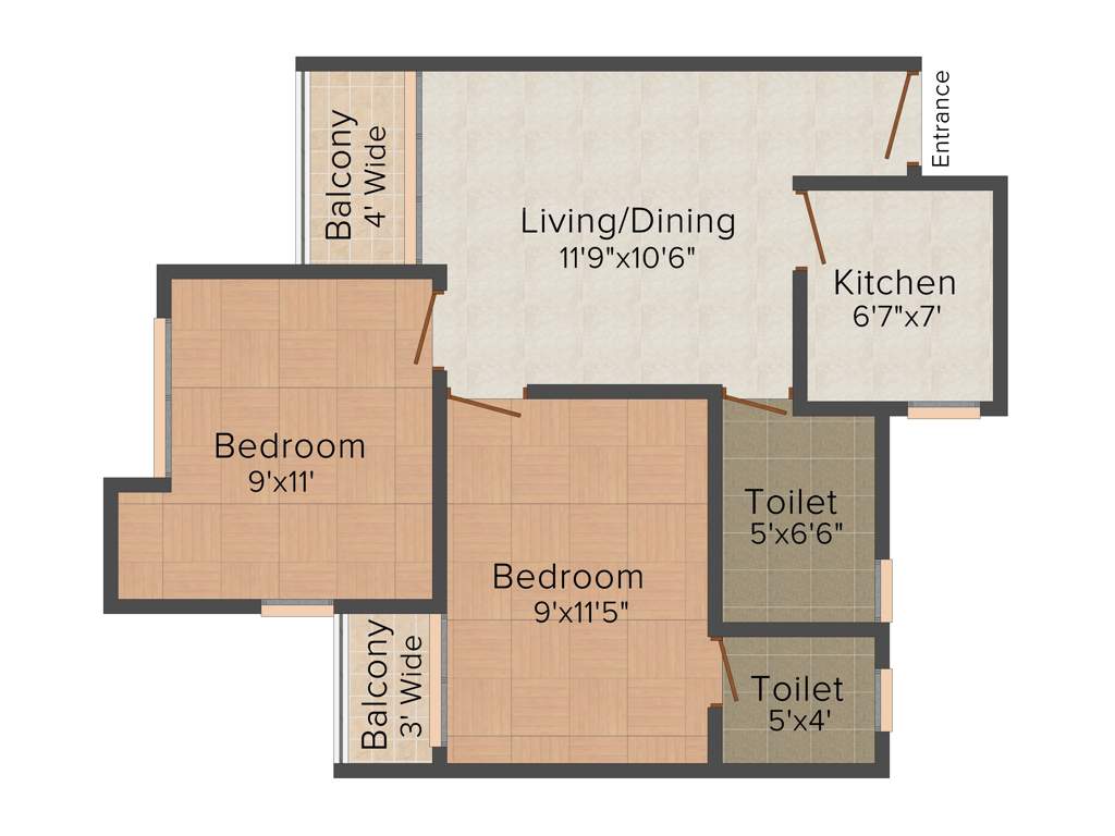 Magnolia Vardaan (2BHK+2T (755 sq ft) 755 sq ft)