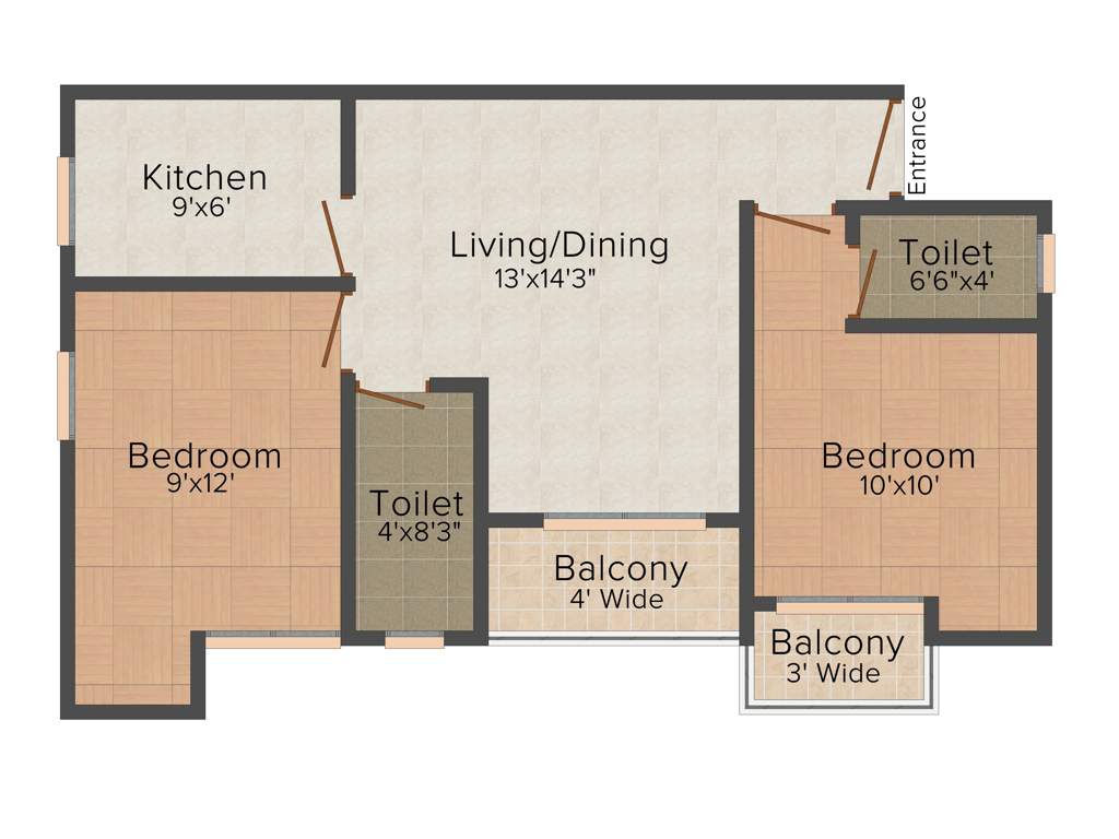 Magnolia Vardaan (2BHK+2T (892 sq ft) 892 sq ft)