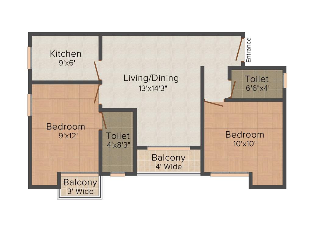 Magnolia Vardaan (2BHK+2T (884 sq ft) 884 sq ft)