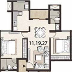 Jain Adwitiya (2BHK+2T (836 sq ft) 836 sq ft)