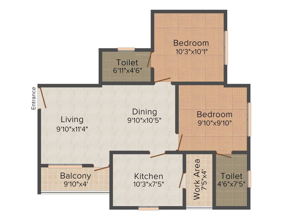 Kalyan Opal (2BHK+2T (921 sq ft) 921 sq ft)