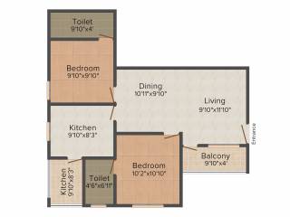 Kalyan Opal (2BHK+2T (960 sq ft) 960 sq ft) Kalyan Opal (2BHK+2T (960 sq ft) 960 sq ft)