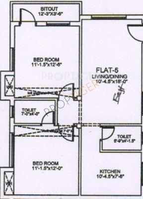 Palace Sai Nandhini (2BHK+2T (826 sq ft) 826 sq ft)