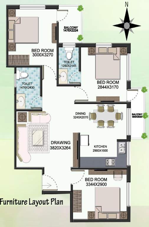 SK Singur Mega City (3BHK+2T (1,061 sq ft) 1061 sq ft)