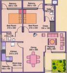 Floor Plan (2BHK+2T (1,300 sq ft) 1300 sq ft) Fort Grand Floor Plan (2BHK+2T (1,300 sq ft) 1300 sq ft)
