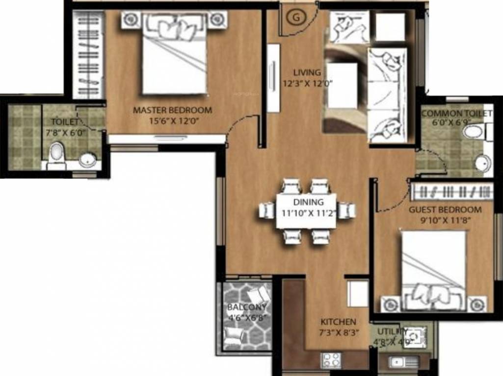 Rakindo Orchids (2BHK+2T (989 sq ft) 989 sq ft) Rakindo Orchids (2BHK+2T (989 sq ft) 989 sq ft)