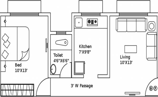 BLW Radha Krishna (1BHK+1T (923 sq ft) 923 sq ft)