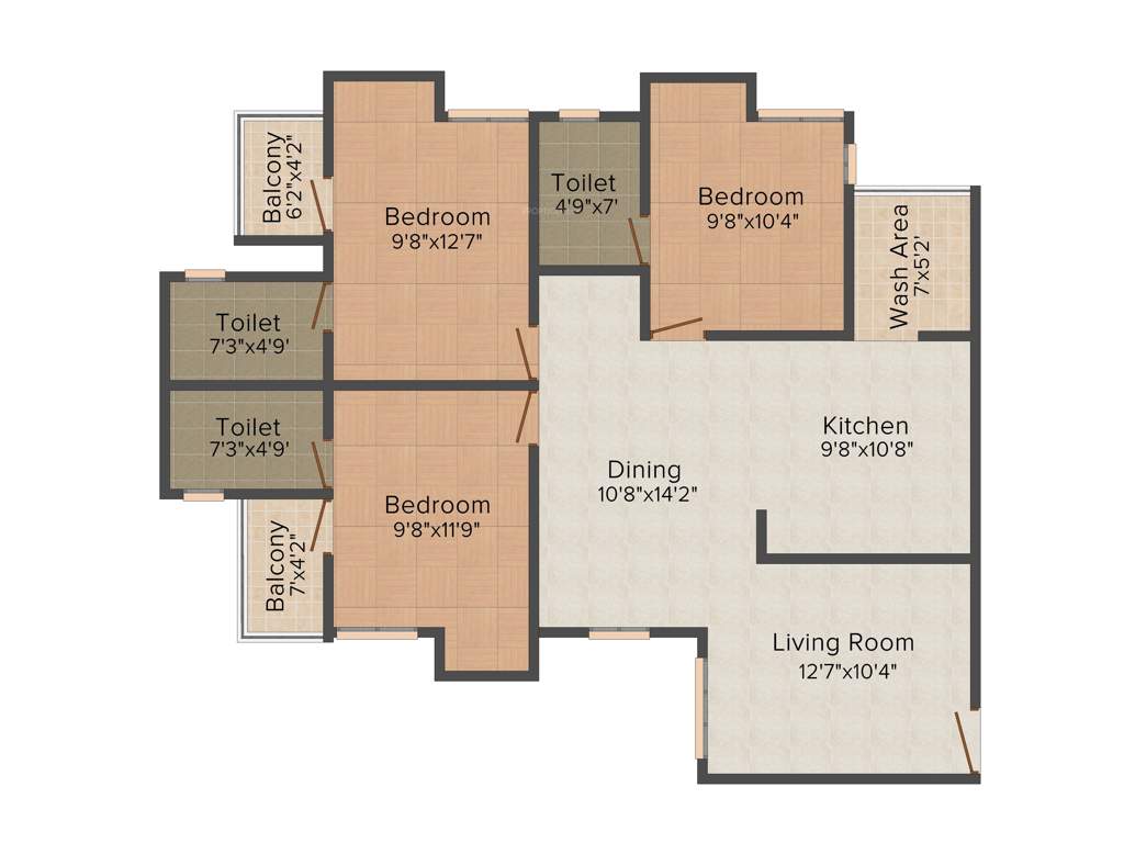 Desai DD Diamond Valley (3BHK+3T (1,450 sq ft) 1450 sq ft)