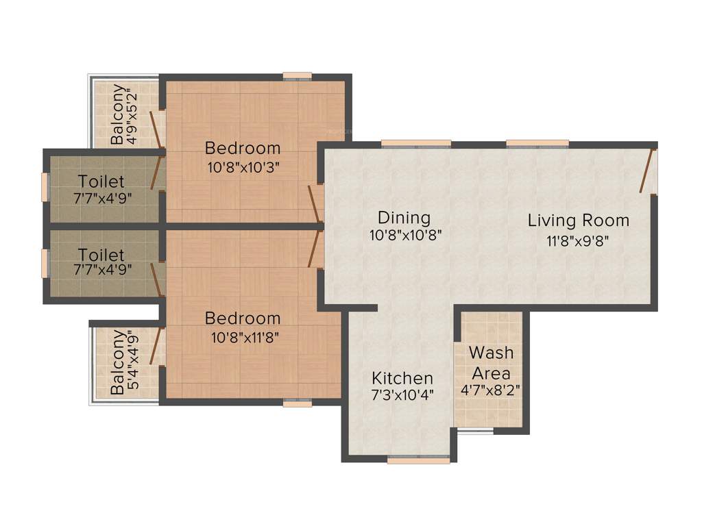Desai DD Diamond Valley (2BHK+2T (1,128 sq ft) 1128 sq ft)