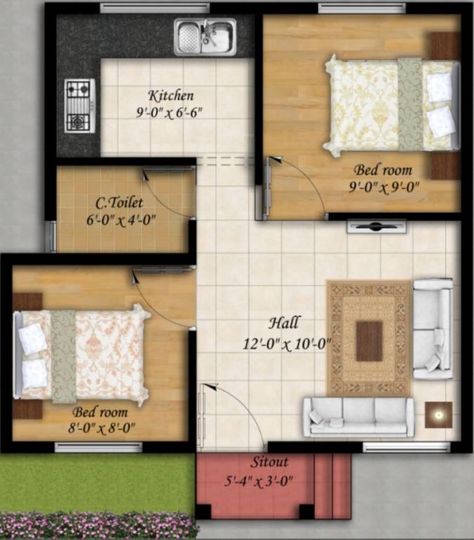 Royal Aalayam (2BHK+1T (427 sq ft) 427 sq ft)