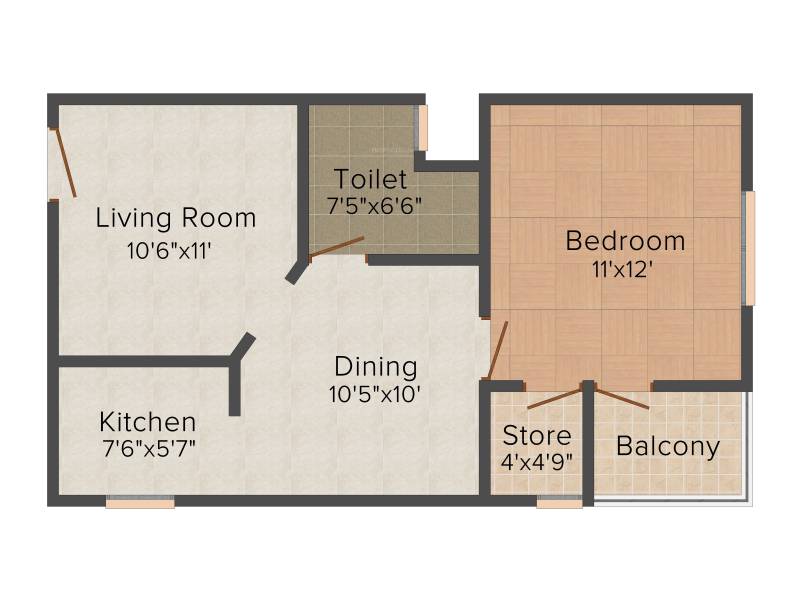 Aftek Greens (1BHK+1T (650 sq ft) 650 sq ft)