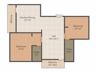 VGK Divine Light (2BHK+2T (1,035 sq ft) 1035 sq ft)