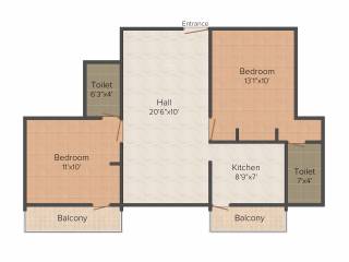 VGK Divine Light (2BHK+2T (857 sq ft) 857 sq ft)