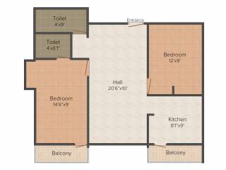 VGK Divine Light (2BHK+2T (903 sq ft) 903 sq ft)