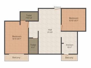 VGK Divine Light (2BHK+2T (939 sq ft) 939 sq ft)