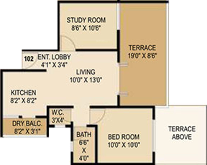 Atrium Skyward (1BHK+1T (875 sq ft)   Study Room 875 sq ft)
