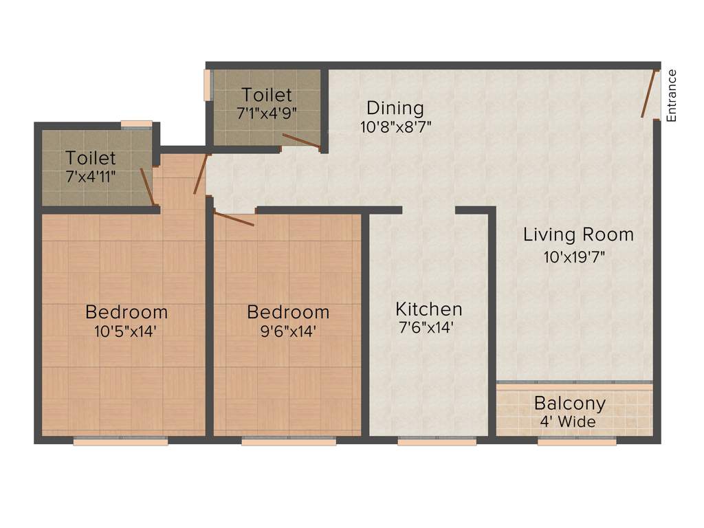 Kanakia Kanakia Sevens (2BHK+2T (799 sq ft) 799 sq ft)